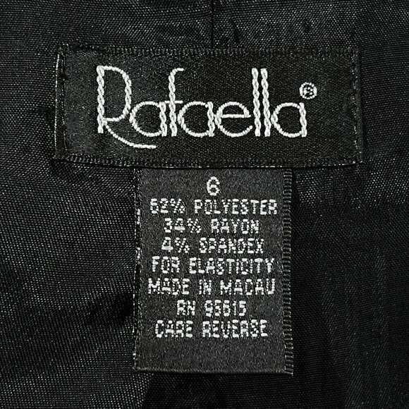 Women's Rafaella Long Sleeve Blazer | Collared | Button | Size 6 | Black | Lined - Picture 15 of 16